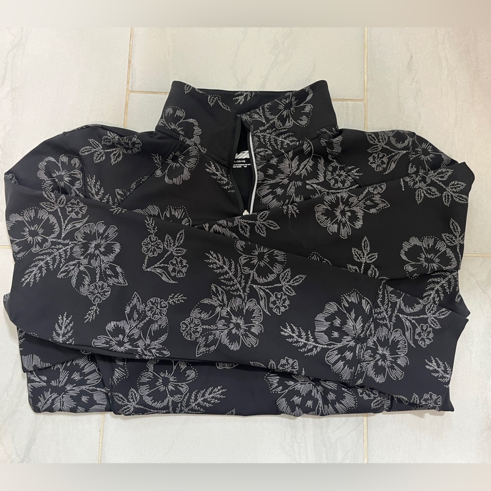 Avia Women’s Black Floral Active Pullover | Size L (12–14)